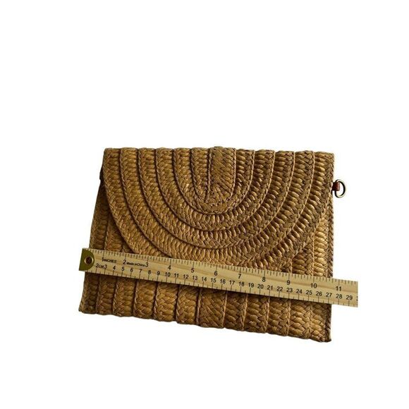 Handwoven ANA Straw Clutch By Ana Fold-Over Flap Inner Pocket Magnetic Closure 1 - Picture 7 of 7